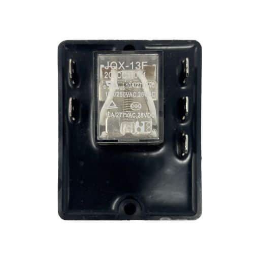 Top view with part specifications in English.