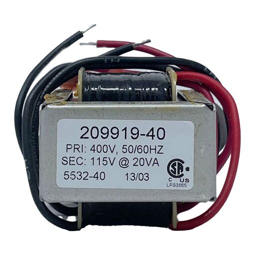 209919-40 Front view, manufacturers specifications in English