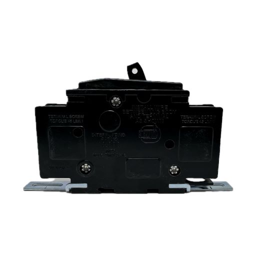 Side view of breaker, part specifications etched in English.