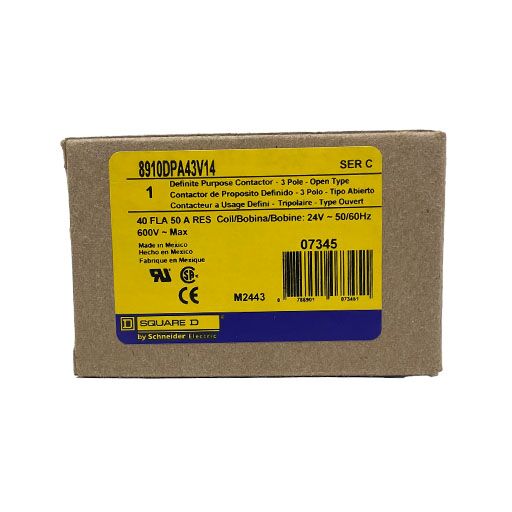 8910DPA43V14 - Square-D - Contactor 40 Amp, 3 Pole, 24V Coil - Image 3