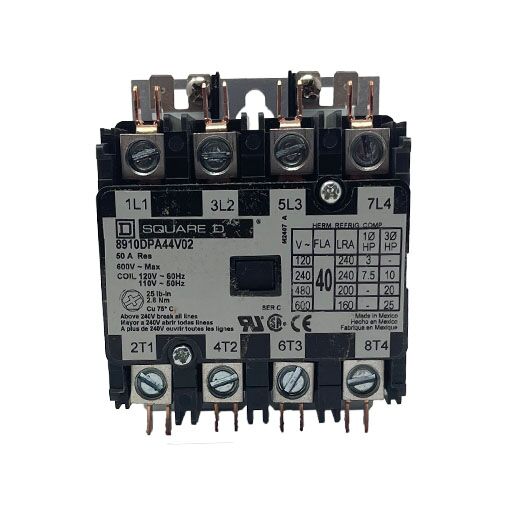 8910DPA44V02 Front view with manufacturer's specifications in English