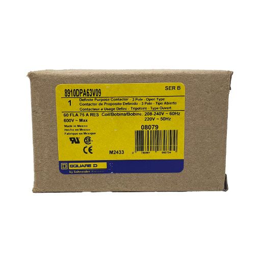 8910DPA63V09 - Square-D - Contactor 60 Amp, 3 Pole, 208/240V Coil - Image 3