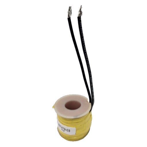 Side of 227479-03 coil solenoid showing coil and connection wires