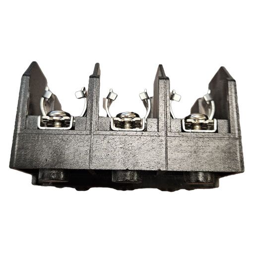 side view of 6J30A3SP fuse base showing three fuse sockets