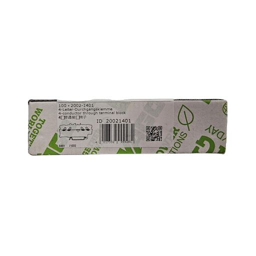 Wago terminal block part #2002-1401, box with manufacturers label specifications in English