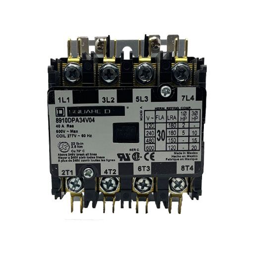 8910DPA34V04 Front view with manufacturer's specifications in English