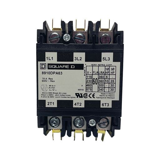 8910DPA63V02 Front view with manufacturer's specifications in English