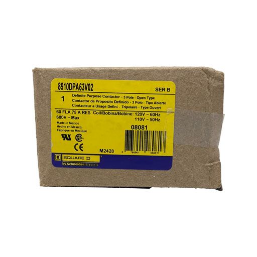 8910DPA63V02 - Square-D - Contactor 60 Amp, 3 Pole, 120V Coil - Image 3