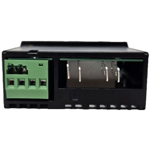 Back view of temp control unit 21-23391 showing wire ports and connection tabs for installation