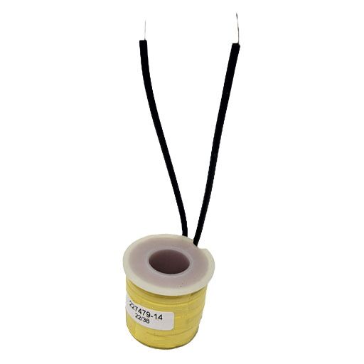 Side of 227479-14 coil solenoid showing coil and connection wires