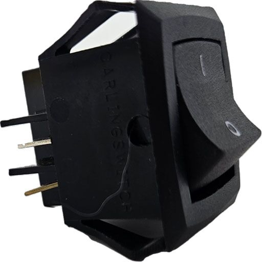 left front view of power switch 75785 showing vertical toggle switch