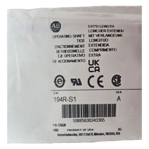 Label for 194R-S1 disconnect switch with manufacturers information in English