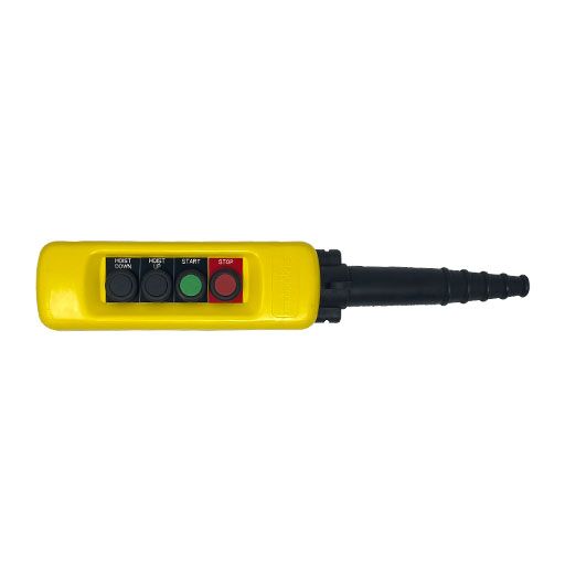 Front view of Part Number XACA0432891405-C 4 button yellow pendant control