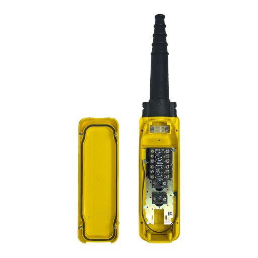 Inside view of Part Number XACA0432891405, 4 button yellow pendant control