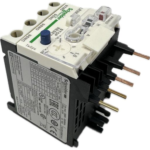 Side view of part with manufacturer label and part specifications written in English.