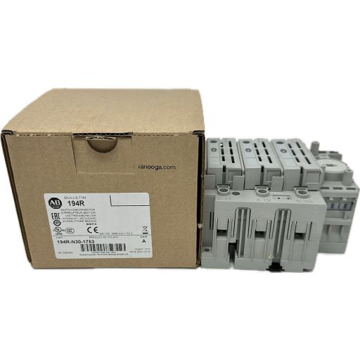 Front view of part next to original manufacturer packaging with label and part specifications in English.