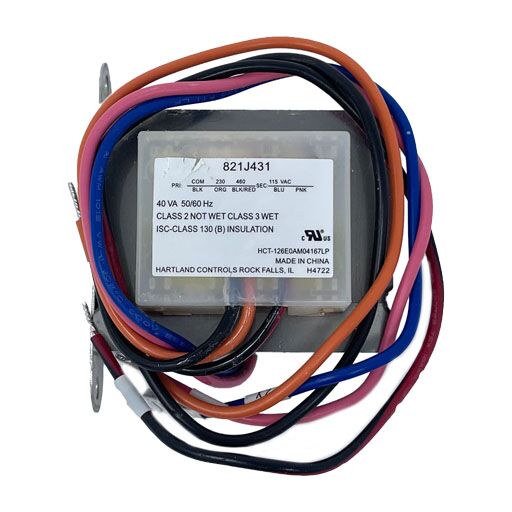 821J431 Front view, manufacturers specifications in English