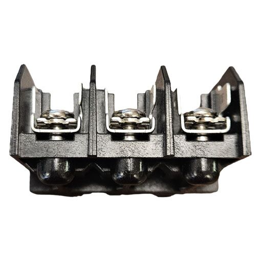 side view of 6CC30A3SPQ fuse base showing three fuse sockets