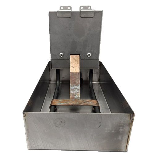 21-17102 Evaporator Drain Pan Assembly, top view showing inside of pan with heating element assembly