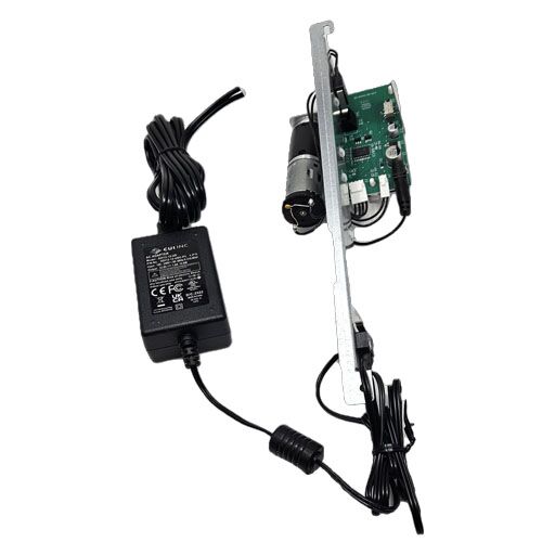 53660 Structural Concepts Clean Sweep Motor and Harness top view showing circuit board, power supply, bracket and motor.