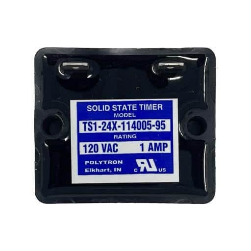 TS1-24X-114005-95-Time Delay Relay, front view with manufacturers label in English