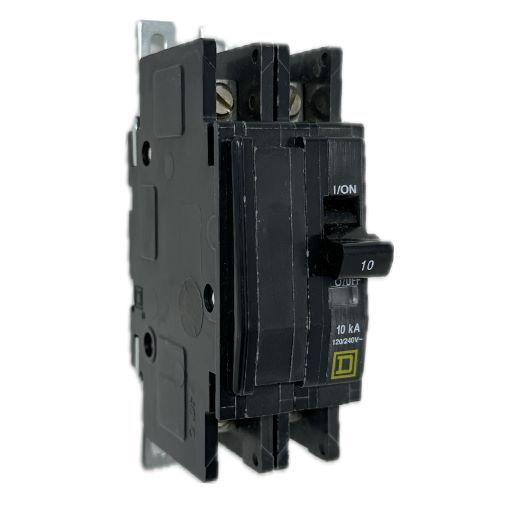 Circuit breaker QOU210, angled front & side view