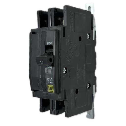Circuit breaker QOU210, angled front & side view