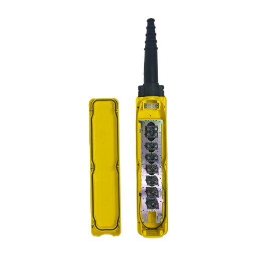 Inside view of Part Number XACA0832891422-A 8 button yellow pendant control