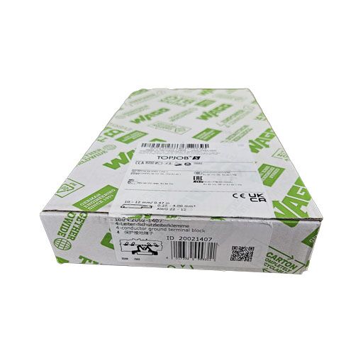 Wago ground terminal block part #2002-1407, closed box